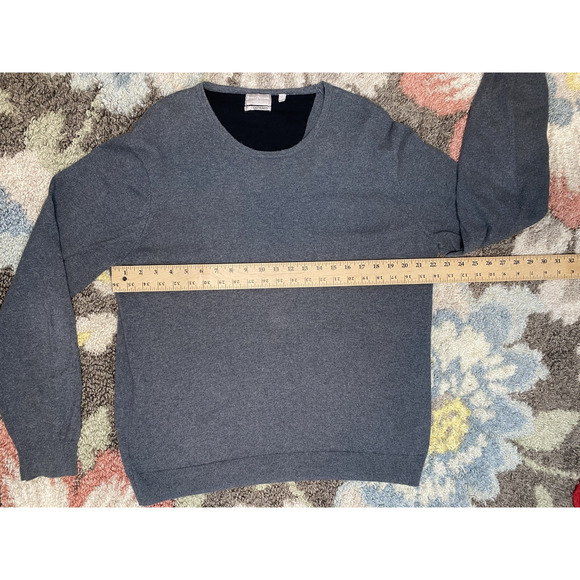 Hickey Freeman Sweater Mens Size XL Gray Cotton Cashmere Preppy Casual Pullover - Picture 6 of 7